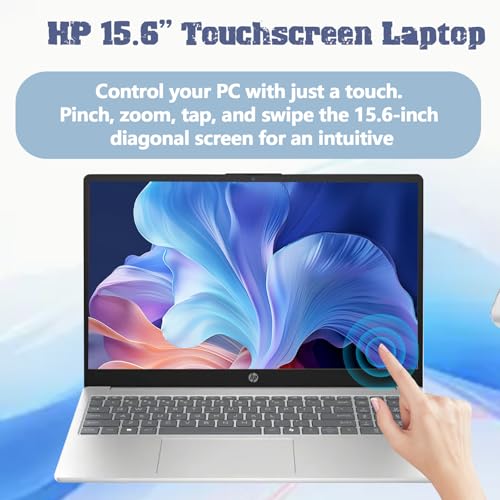 Image of HP 15.6 Flagship Touchscreen Laptop Computer - 15.6 inch Full HD • AMD Ryzen 7 7730U(up to 4.5 GHz) • HD Webcam • Win 11 pro • WiFi 6 • for Business & Student • w /Accessory • Silver (16GB RAM, 512GB SSD)