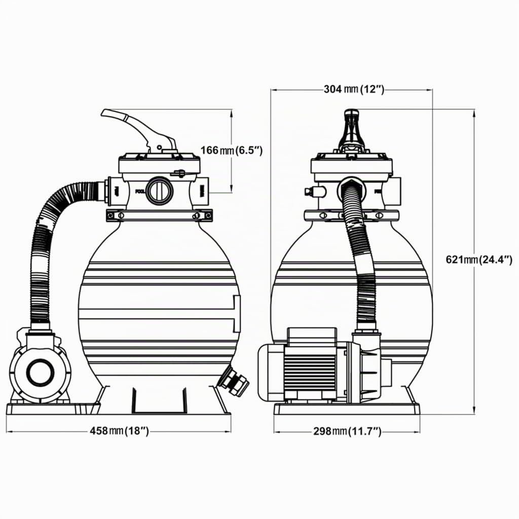 vidaXL Sistema de Filtración Arena Filtrante 11000 L Bomba Piscina Filtro Agua