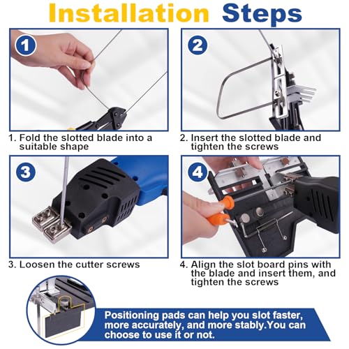 Foam Cutter Electric Hot Knife with Slotting/Groove Electric Hot Knife Styrofoam Air Cooled Hot Knife Foam Cutter 200W 110-120V (4 Blades) for EPP, EPS, XPS, EPE, KT Board, Sponge