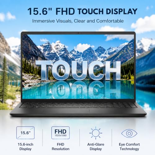 Image of Dell 15 Touchscreen Laptop, Intel i5-1334U, 16GB DDR5 RAM, 512GB SSD | 15.6 inch FHD Anti-Glare LED Display | Intel Graphics | Windows 11 Pro | Wi-Fi 6 | Business Laptop for Work, Study