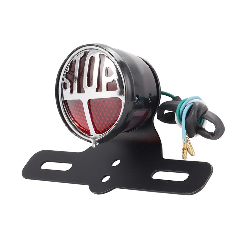 Luz de freno trasera para motocicleta de 12V con faro trasero redondo chopper 8