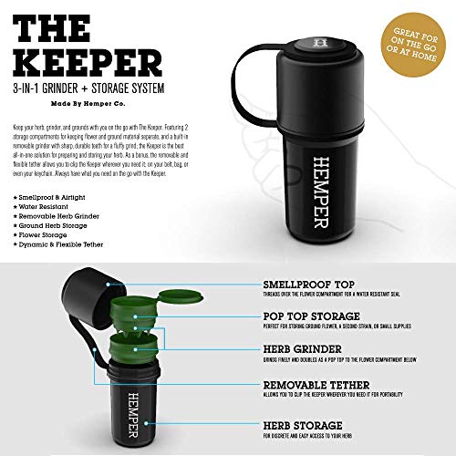 Image of HEMPER Keeper 3-in-1 Grinder + Storage System with Smell Proof Top