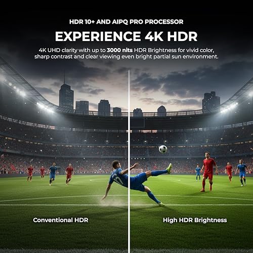 Image of Titan G200 Mini-QLED 85 Inch Outdoor TV, Partial Sun, IP65 Smart Weatherproof TV, 4K HDR, 144 Hz, Google AI OS, 3000Nits, Wi-Fi 5, Dolby Vision&Atmos, Bang&Olufsen, Outdoor TV Cover, SlimBezel, 2YrWty