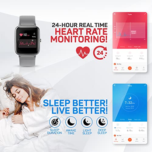 OCTANDRA-Move-VeryFitPro-Smart-Watch-HR-Heart-Rate-Sleep-Monitor-IP68-Waterproof-Activity-Fitness-Tracker-Step-Counter-Pedometer-Exercise-Running-Watch-Fitness-Watches-for-Men-Women-ID205L-Grey - Izzgadgets.com