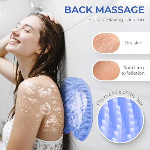 Alfombrilla para ducha con exfoliador de pies y espalda miniatura 3