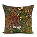 Poszewka na poduszkę Nouveau Gustav Klimt ogród słoneczniki vintage retro poszewka na poduszkę do wnętrz kolorowe poszewki na poduszki dla sióstr, najlepszego przyjaciela, 45 x 45 cm