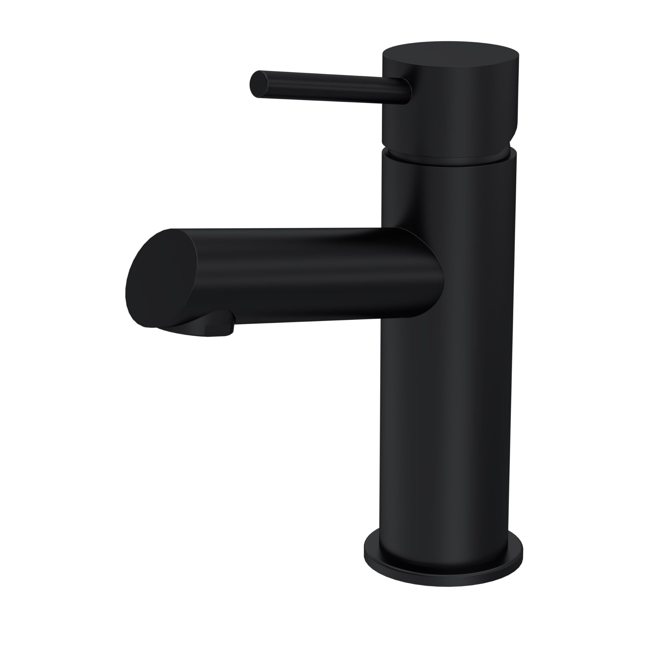 Balterley Black Bathroom Sink Taps, Mono Basin Mixer Tap With Push Button Waste, Single Lever Temperature Control Bathroom Tap, Round Body, Round Spout Taps - 52 X 149 X 166Mm (Matt )