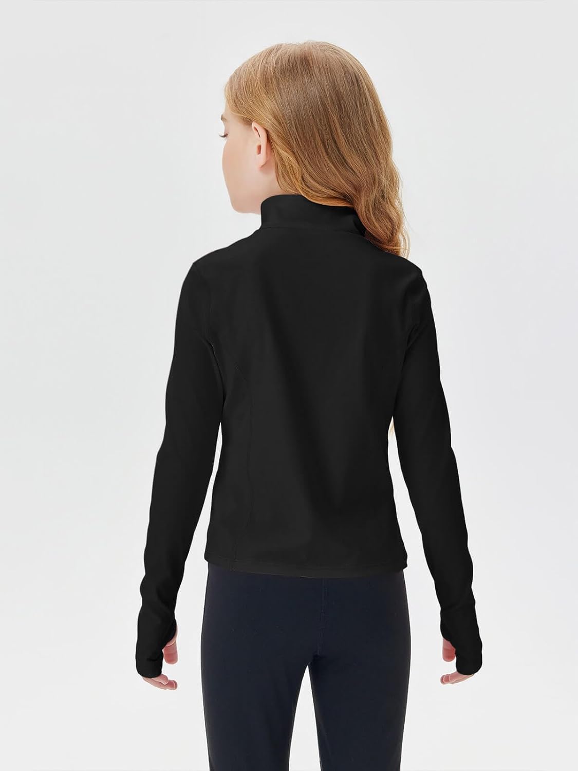 Haloumoning Girls Half Zip Pullover Sweatshirt Long Sleeve Workout Shirts Mock Neck Athletic Cropped Tops - Image 4