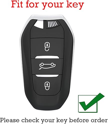 Miniatura 2 de KUNIO Funda para llavero de automóvil compatible con Peugeot 4008 5008 308 llavero de funda protectora de TPU para llaves y accesorios de automóvil
