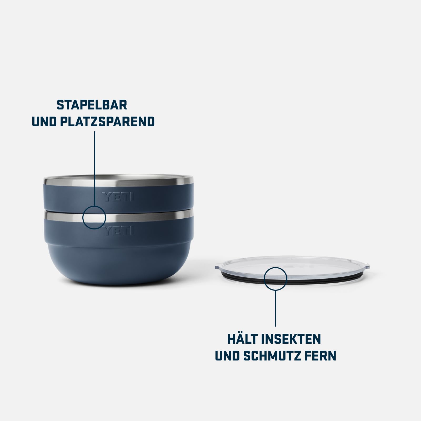 YETI Rambler Thermoschüssel Navy Mittel Mit Deckel