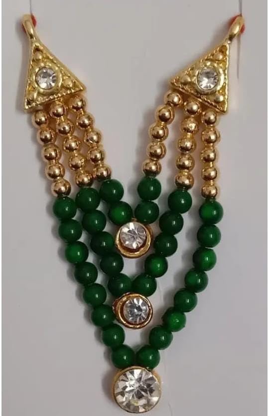 Image of Small Size 1,2,3, laddu Gopal Accessories Set of 6 moti & Diamond mala /haar for All god Idol laddu Gopal /Krishna ji radharani, fastival mala Set