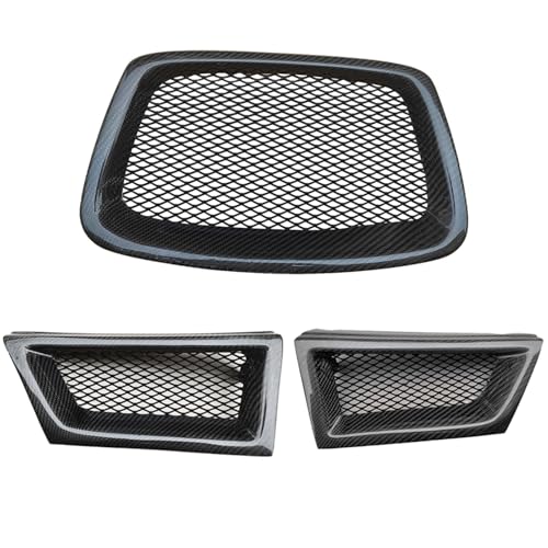 Compatible con Subaru Impreza 9th 2006 2007 WRX STI Parachoques delantero Rejilla de malla inferior Cubierta de rejilla Moldura Material de fibra de carbono Ajuste exterior