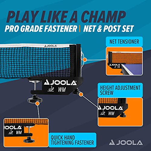 JOOLA WM Professional Table Tennis Net and Post Set - ITTF Tournament Approved - 72in Regulation Ping Pong Net with Screw On Clamp Attachment - image 2