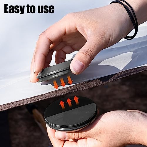 MiOYOOW Magnetic Hook, Heavy Duty Strong Magnet Hook for Tents Canopy Camping Hiking Kitchen, Black - Image 4