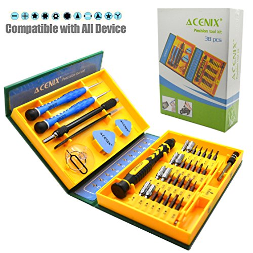 ACENIX® S2 Lega di acciaio Materiale, 38 in 1 cacciavite di precisione di riparazione Tool Kit per tablet, computer portatili, PC, smartphone iPad iPhone 6 Plus 6s 5s 6 5c 5 4 S2 S3 S4 S5 S6 S6 bordo S6 Bordo Inoltre S7 Schermi di ricambio