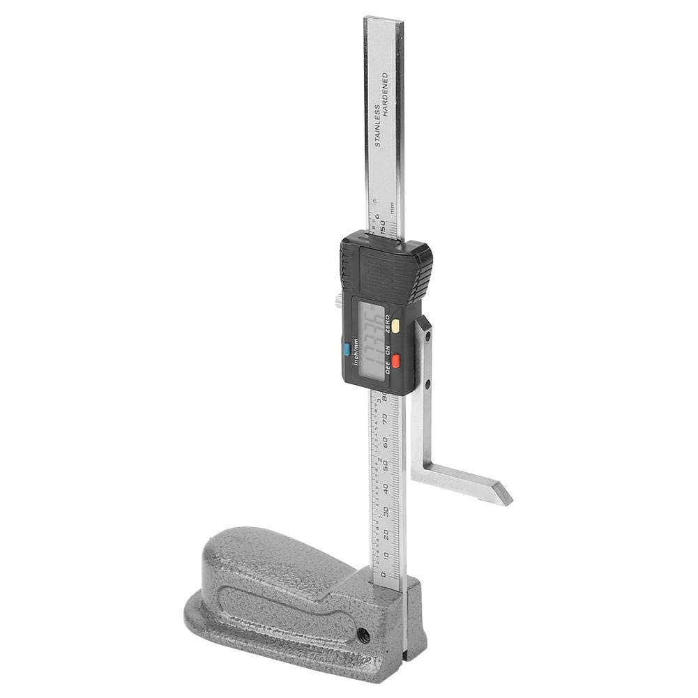 Digitaler Höhenreißer Anreissgerät mit Messhöhe 150mm, Magnetischen Füßen, Millimeter/Zoll Umrechnen, Edelstahl Basis, Tiefenmessgerät Messlehre zum Anreißen an Werkstücken