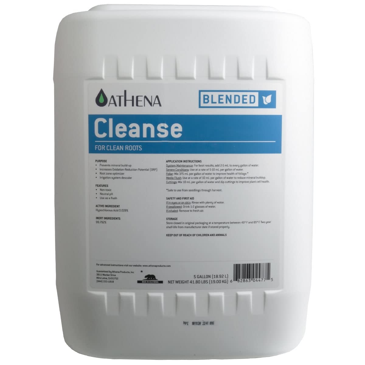 Athena Nutrients Blended Line Cleanse 18.92 Litres Hydroponics Nutrients & Additive