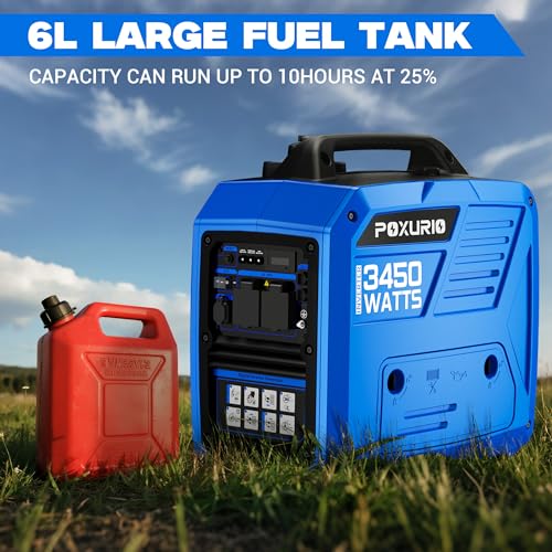 Image of 3450-Watt Portable Inverter Generator for Home Use, 1.6Gallon Large Fuel Tank Up to 8.3 Hours Use, 120V Gas Powered Generator Super Quiet - EPA Compliant