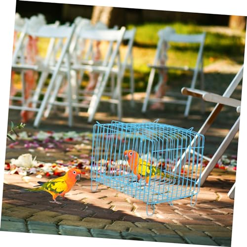 Image of Happyyami 3pcs Portable Bird Carrier Metal Travel Cage, Ideal for Small Birds, Parakeets, Cockatiels - Lightweight Design for Convenient Bird Storage and Travel