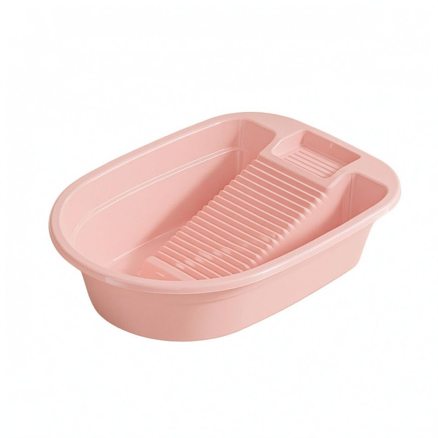 Ribbed Surface Washboard Basin Open-Top Hand Washing Basin, Pink, L-image-46