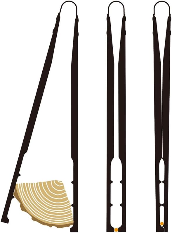 Diagram showing the Belmont UL hibasami Fire Scissors gripping a piece of wood.