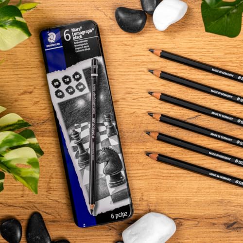 Image of Staedtler Drawing Or Sketch Pencils Wood (100B G6),Black