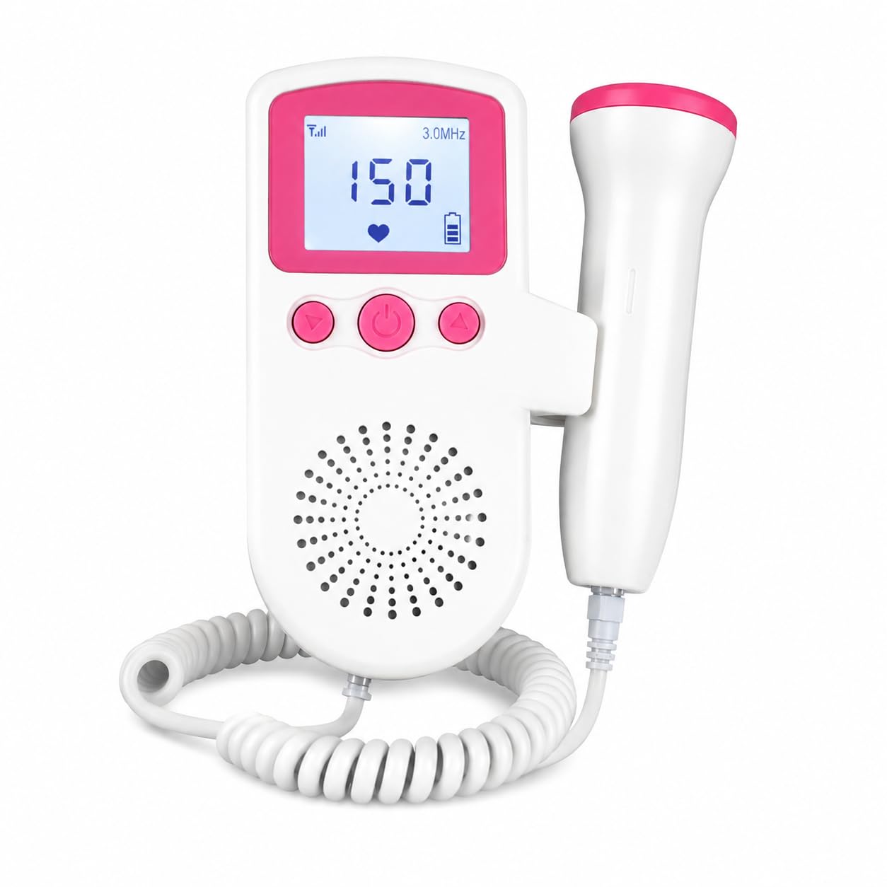 Fetal Doppler Portable Companion Heartbeat Monitor for Pregnancy LCD Display Pink Fetal Doppler-picture-20