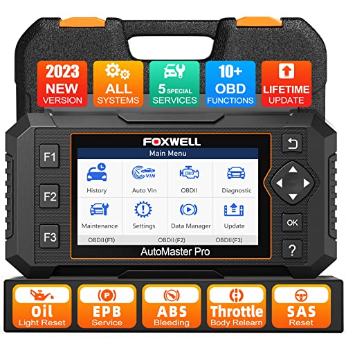FOXWELL NT624 Elite OBD2 Scanner All Systems Diagnostic Scan Tools for All Cars with SAS Calibration ABS Bleeding Throttle Reset Oil Light & EPB Reset Service, Car Diagnostic Scanner Code Reader