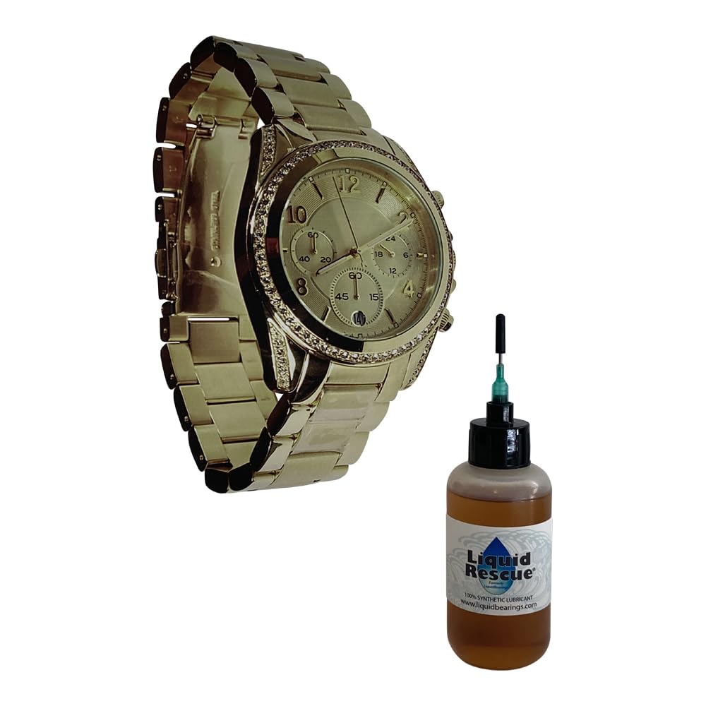 Liquid Rescue 100%-Synthetic Oil for Precision Pocket Watches, Provides Superior Lubrication, Gets sluggish mechanisms Moving Again, Also Inhibits Corrosion! 1 oz Bottle w/2 Needles!