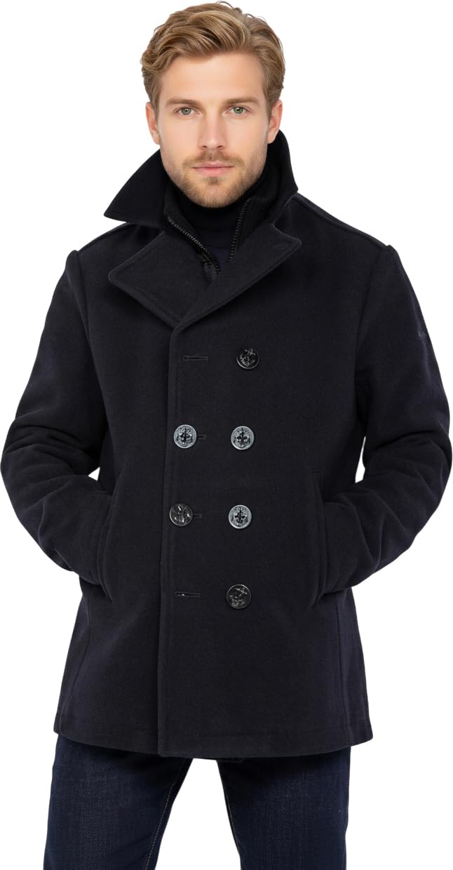 Schott NYC Men's Cyclone2 Jacket, Blue (Navy), S UK