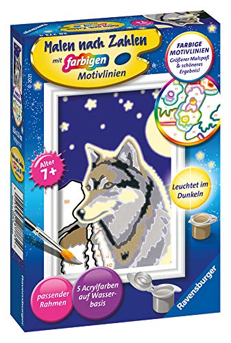 Ravensburger CreArt 28773 - Wolfsportrait - Malen nach Zahlen für Kinder ab 7 Jahre, Ostergeschenke Kinder 7 Jahre, Kleines Geschenk zu Ostern – Bild 3
