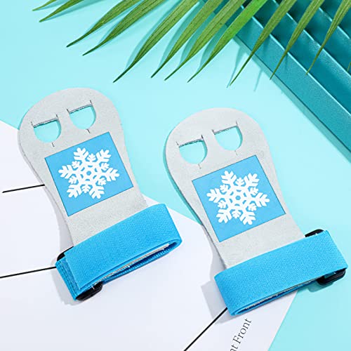 Gymnastics Grips For Girls Blue Snowflake Gymnastic Hand Guard Leather Palm Hand Grips Athletic Pink Bar Grips Gloves Small Size Sports Accessories For Girls Kids Youth Weight Lifting Tennis #TOP6