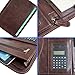 IVESIGN Faux Leather Portfolio Padfolio Organizer with Calculator, Writing Pad, Zipper Closure, Tablet Sleeve, Clipboard with Storage, Document Organizer, Business Card Holder, Note Pads- Dark Brown