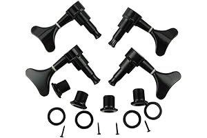 Musiclily 4-in-line Bass Tuning Pegs Tuner Black