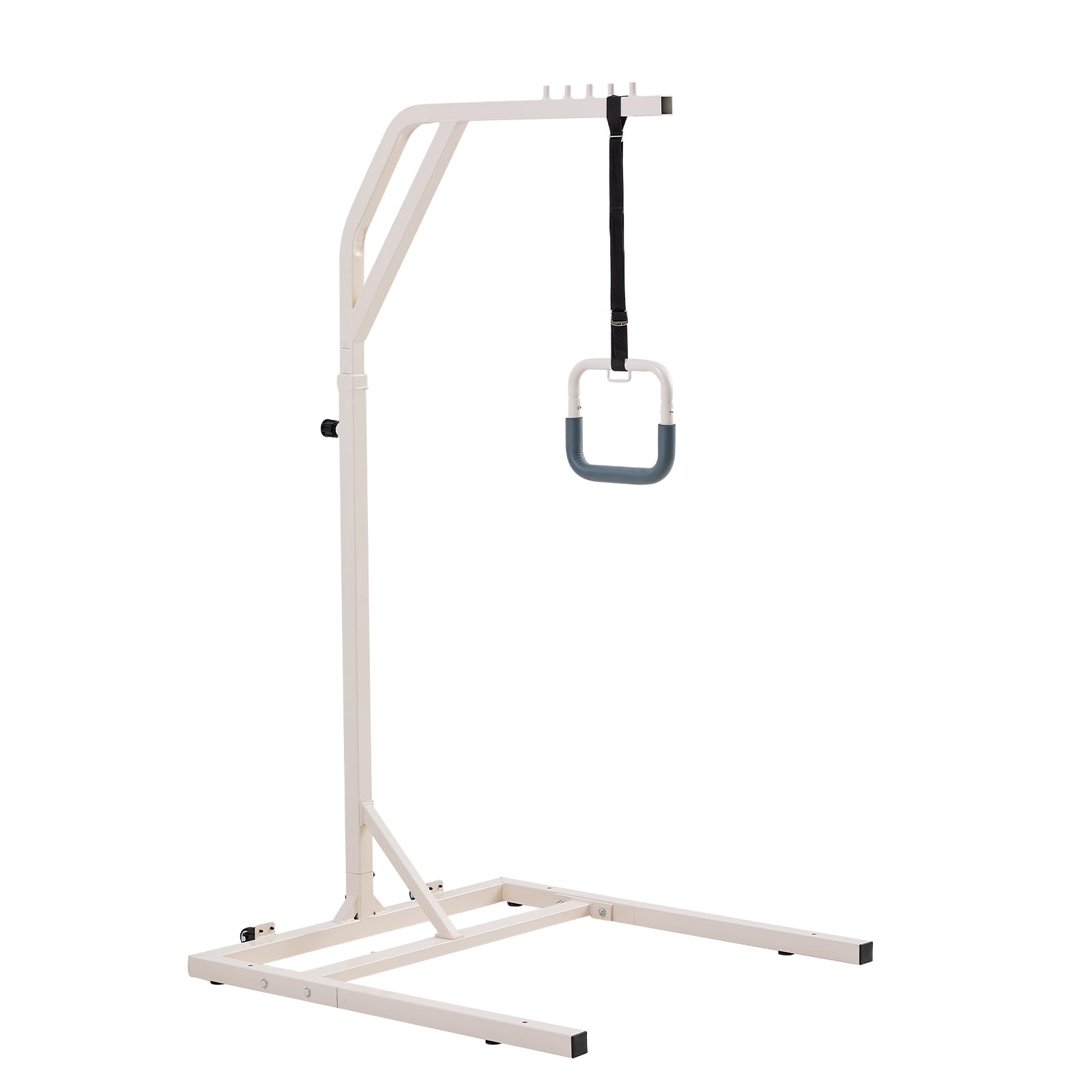 VEVOR Trapeze Bar for Bed Mobility Height-Adjustable Free Standing Trapeze Bar with 2 Wheels 300LBS Capacity Bed Pull