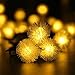 LUCKLED Solar Christmas String Lights, 23ft 50 LED Chuzzle Ball Solar String Lights, Decorative Fairy Lights for Outdoor, Home, Lawn, Garden, Patio, Party and Holiday Decorations(Warm White)