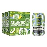 Brixton Atlantic American Pale Ale Cans 4 x 330 ml, 5.4% ABV Multipack Craft Beer, IBU 35, EBC 5. Punchy mango, pineapple, and passion fruit flavour, Bold Modern Refreshing Pale Malt Brew