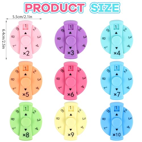 9 Pcs Math Fidget Spinners, Math Fidget Toy for Kids, Learn Multiplication and Division with The Math Spinners, Math Game for Home Classroom Prizes