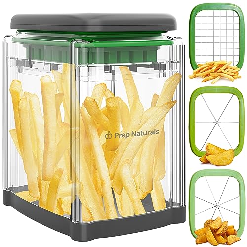 Comparison: Best French Fry Slicer 9 PrepNaturals 3-in-1 French Fry Cutter - Potato French Fry Cutter - French Fries Cutter - Food Chopper Manual Hand - Veggie Cutter - Vegetable Chopper