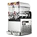 Happybuy Commercial Slushy Machine 110V 400W Stainless Steel Margarita Smoothie Frozen Drink Maker Suitable Perfect for Ice Juice Tea Coffee Making, 15L x 2 Tank