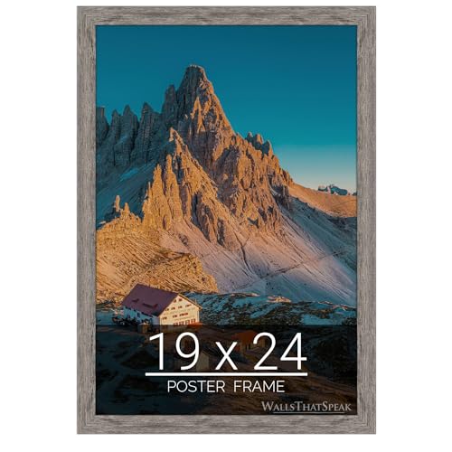 wallsthatspeak 19x24 Gray Barnwood Picture Frame for Puzzles Posters Photos or Artwork