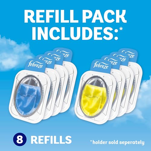 Febreze Trash Odor Fighter, Trash Can Air Freshener, Stick-On Deodorizer for Garbage Cans, Diaper Pails, Works with Scented Trash Bags, Fresh Lemon and Linen & Sky Scents, 8 Refills - image 4