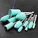 Oudtinx Polishing Accessories 100pcs Rubber Grinding Heads,3mm Shank Assorted Accessory, Mounted Point Wheel Head Kit for Dremel Polish Rotary Tools (Green)