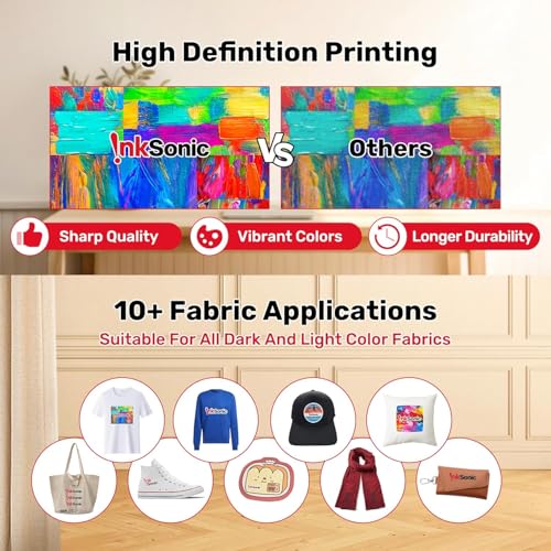 Image of InkSonic A3 R1390 DTF Printer, Tshirt Printing Machine with Oven Bundle, 13 inch Print Width Apparel Printer with White Ink Circulation & Auto Clean, 2026 RIP Software with 24 /7 Support for Smal Business