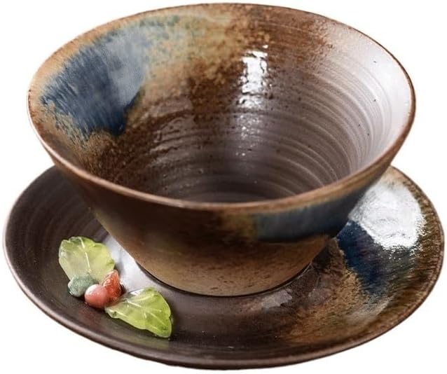 Kiln Transformed Ceramic Cups Rough Earthenware Mugs Coffee Cup Saucer Cover