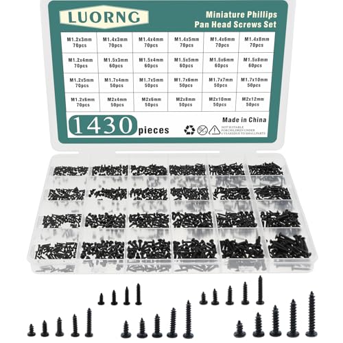 Juego de tornillos autorroscantes miniatura LUORNG 1430 piezas miniatura 1