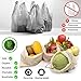 Reusable Cotton Produce Bags-Durable Organic Cotton Mesh Produce Bags ECO-Friendly Grocery Bags with Tare weight 4 Sizes 12 Packs Lightweight Machine Washable Vegetable Bags with Organizing Drawstring