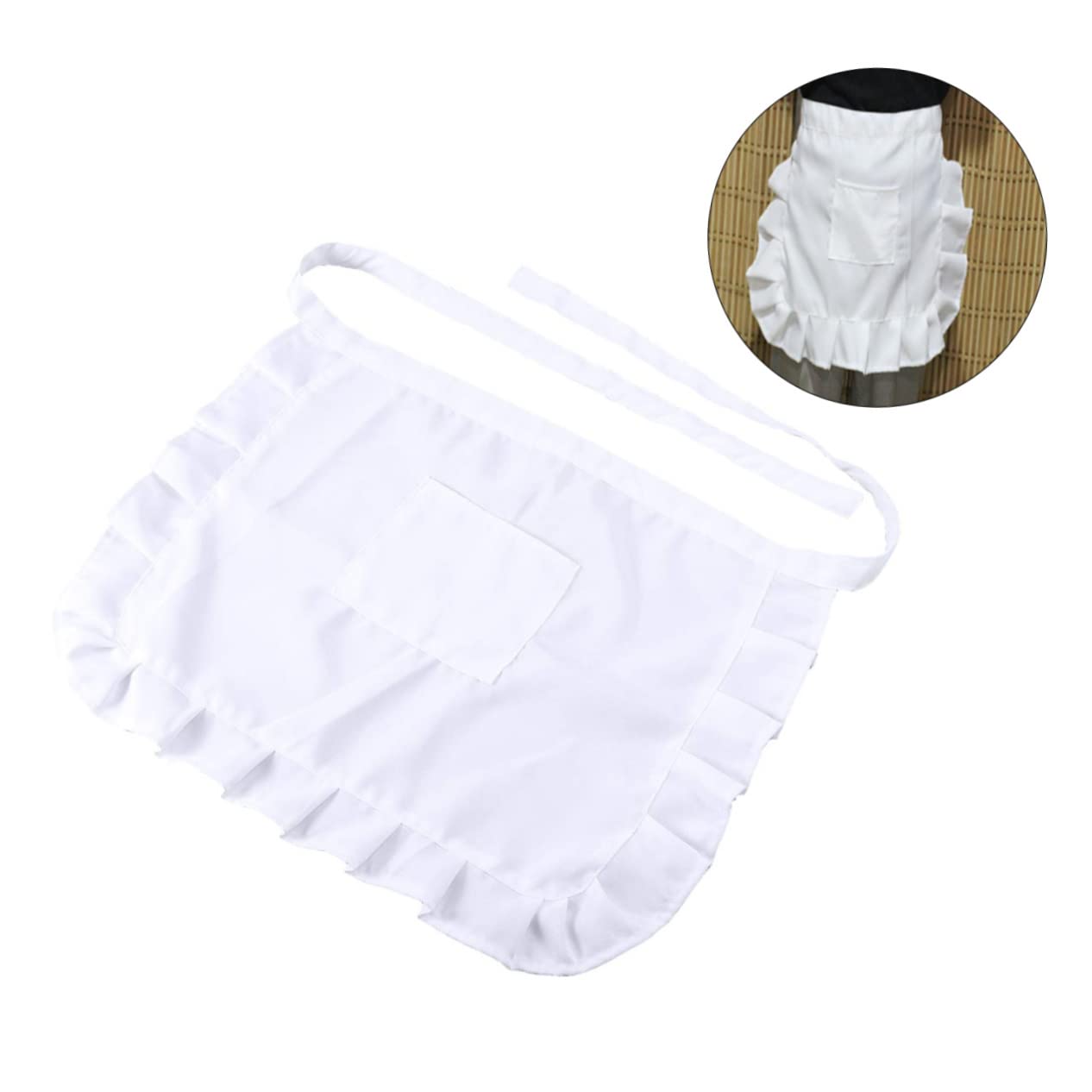 MAGICLULU 3Pcs Delantales De Cocina Delantal De Tienda Delantal De Media Cintura Delantal De Bolsillo Delantal De Trabajo Disfraces Delantal Corto Traje Delantal De Cocina De