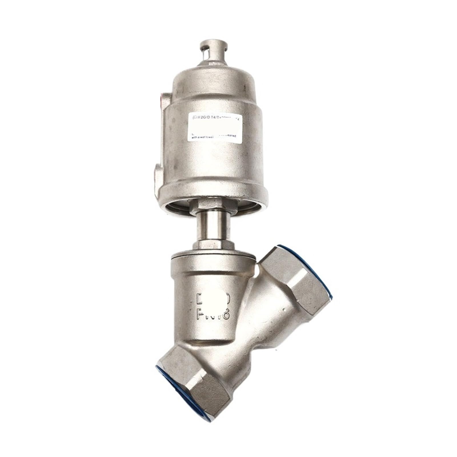 Vanne de siege angulaire pneumatique type Y inox 1.5 pouces vapeur