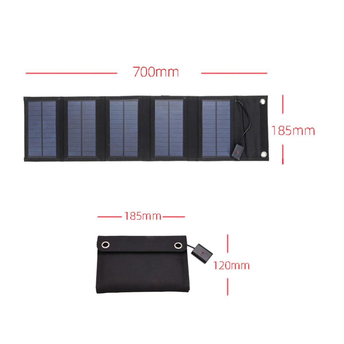 Levemolo Cargador Solar Plegable de 15w y 6v Panel Monocristalino Portátil para Camping y Emergencia Material Abs y Cobre
